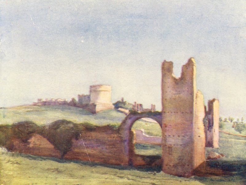 Řím: Maxentiův cirkus (barevná litografie) od Aubrey Waterfield
