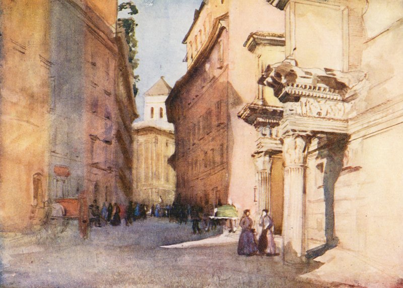 Řím: Nervovo fórum (barevná litografie) od Aubrey Waterfield