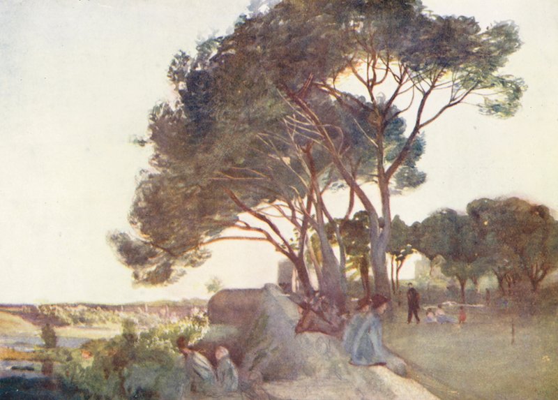 Řím: Od Porta Asinaria (barevná litografie) od Aubrey Waterfield