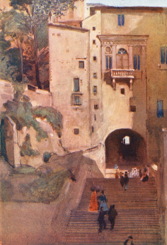 Řím: Dům Vanozza (barevná litografie) od Aubrey Waterfield