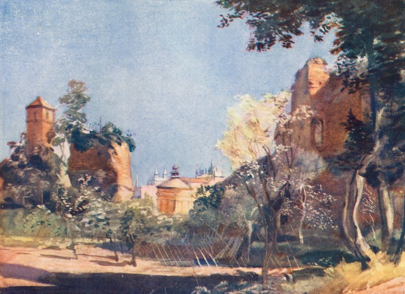 Řím: S Giovanni in Oleo (barevná litografie) od Aubrey Waterfield