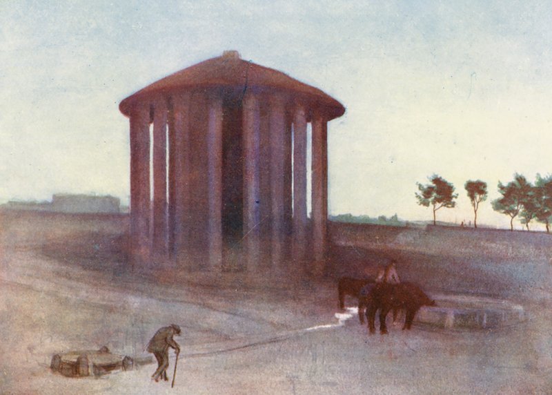 Řím: Vestin chrám (barevná litografie) od Aubrey Waterfield