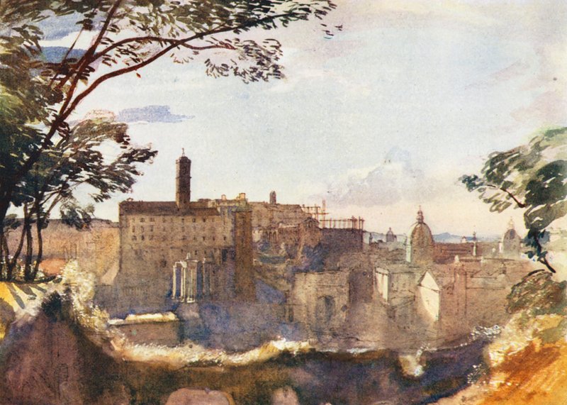 Řím: Kapitol z Palatinu (barevná litografie) od Aubrey Waterfield