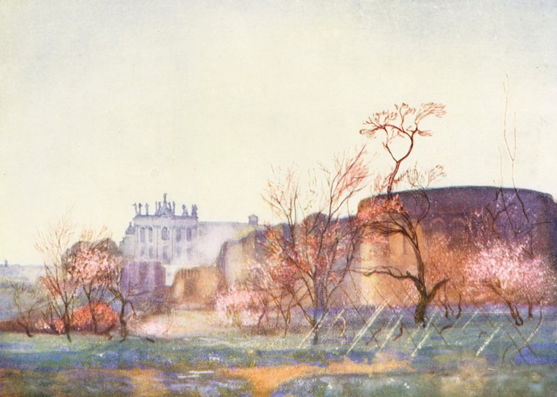 Řím: Laterán z Amphitheatrum Castrense (barevná litografie) od Aubrey Waterfield