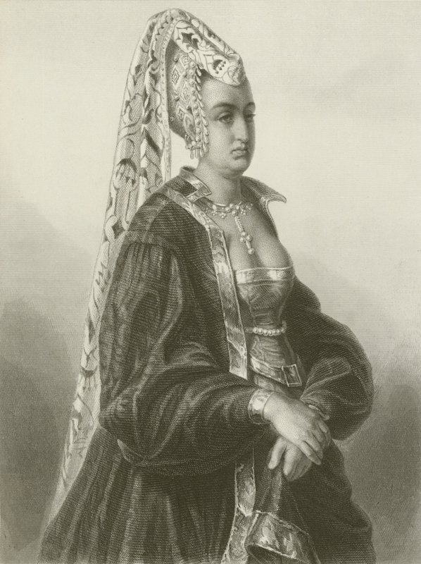 Konigin Isabeau (rytina) od August Friedrich Pecht