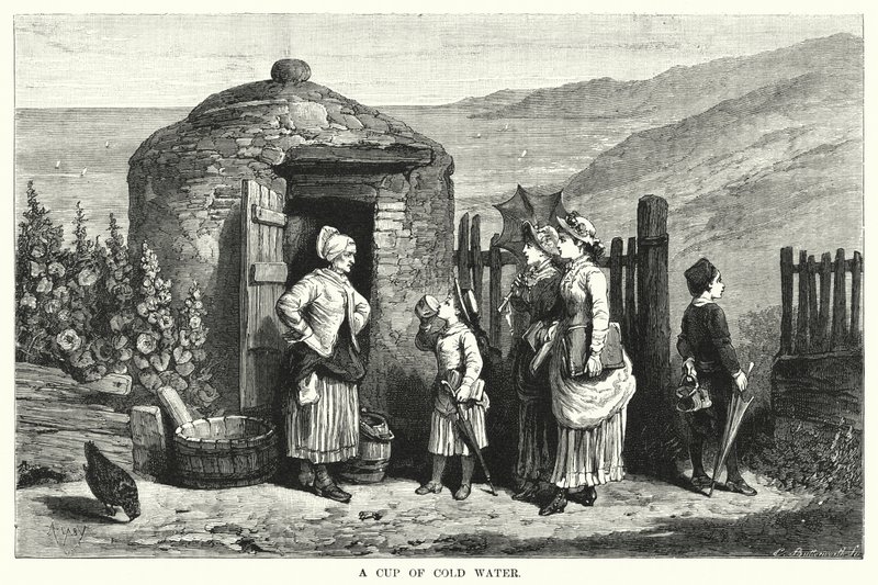 Šálek studené vody (rytina) od Auguste Francois (after) Laby