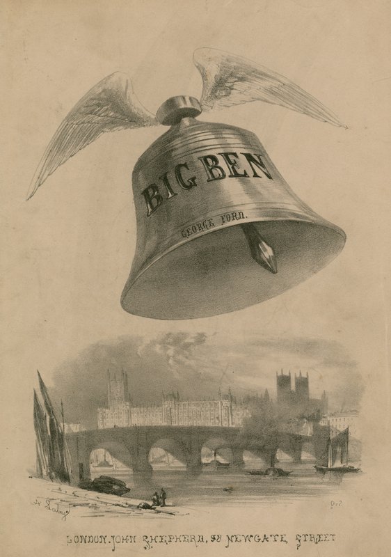 Big Ben s křídly letí nad Londýnem od Auguste Francois Laby