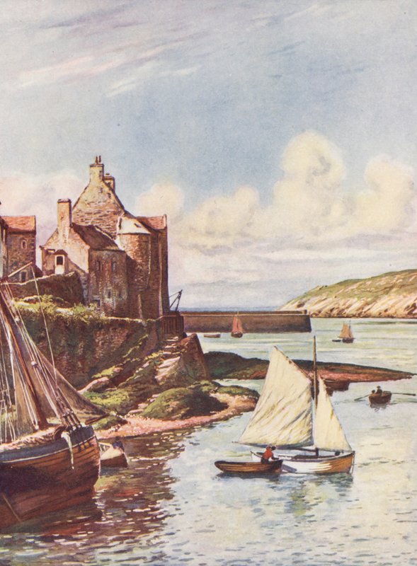 Francie: Le Port Du Conquet (barevná litografie) od Auguste Gerardin