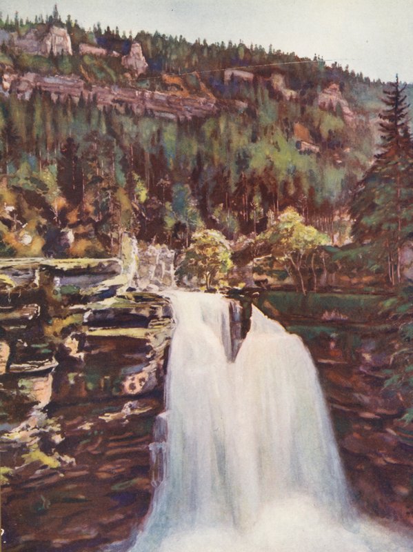 Francie: Le Saut Du Doubs (barevná litografie) od Auguste Gerardin