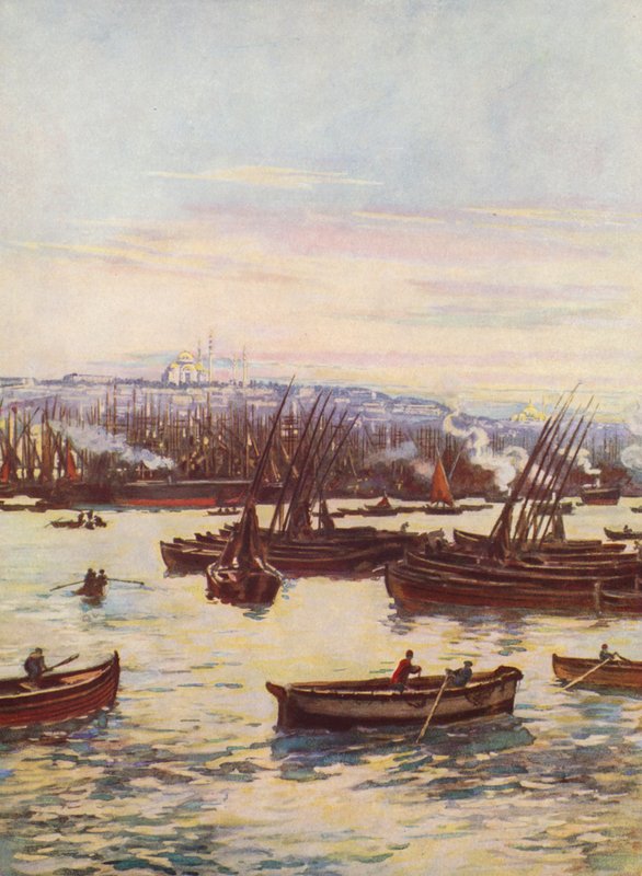 Zlatý roh, Turecko (barevná litografie) od Auguste Gerardin
