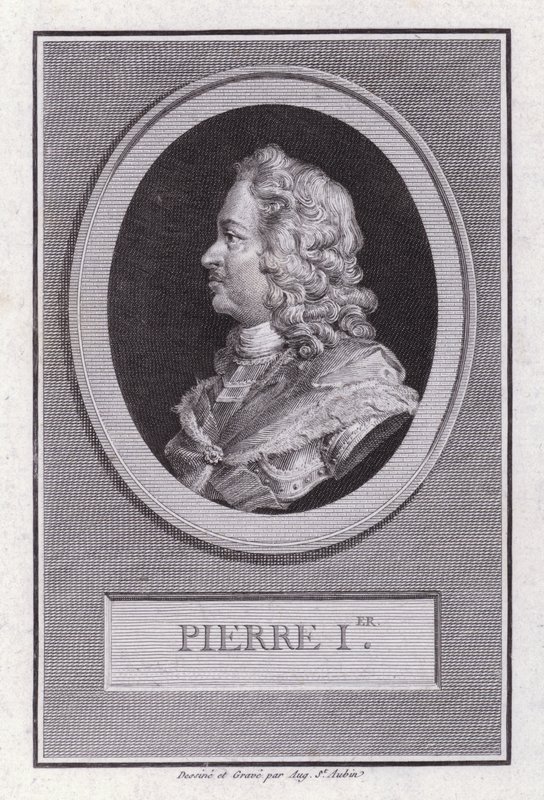 Petr Veliký, ruský car (rytina) od Augustin de Saint Aubin