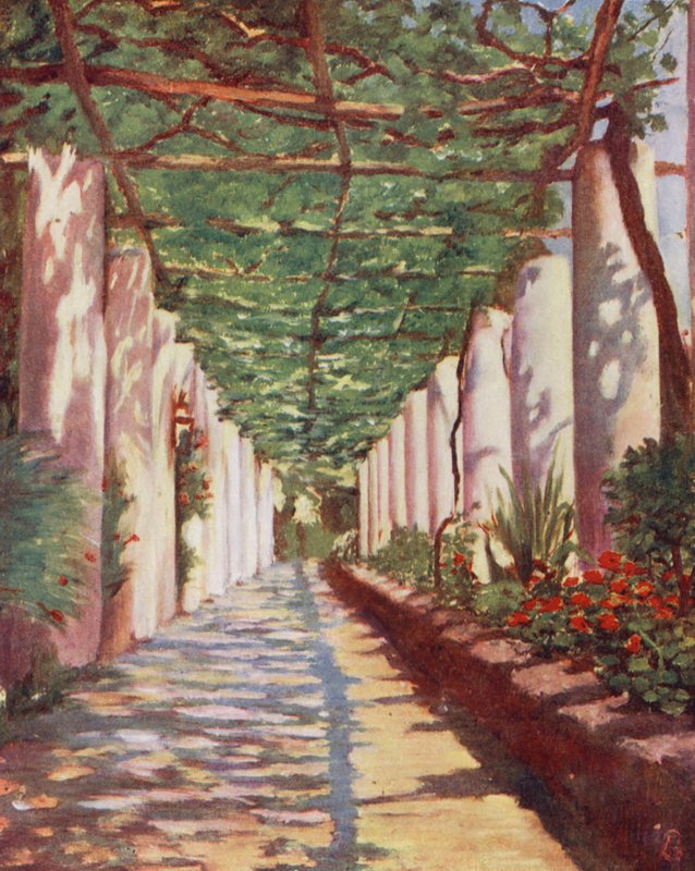 Terasa hotelu Cappucini, Amalfi, v létě (barevná fotografie) od Augustine Fitzgerald