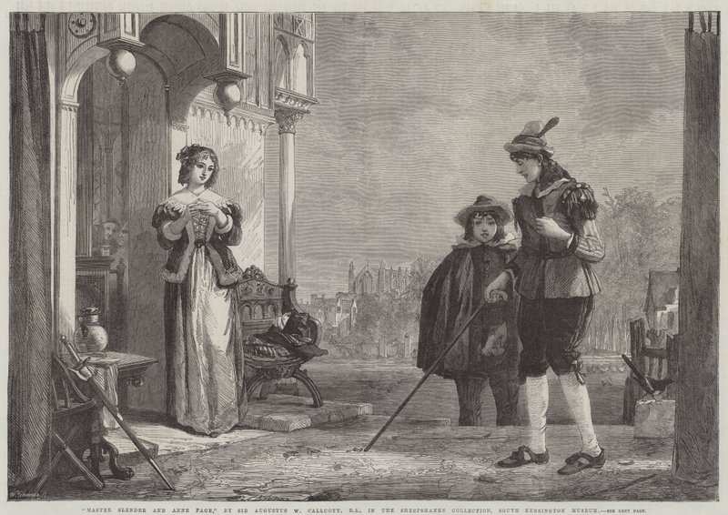 Mistr Slender a Anne Page od Augustus Wall Callcott