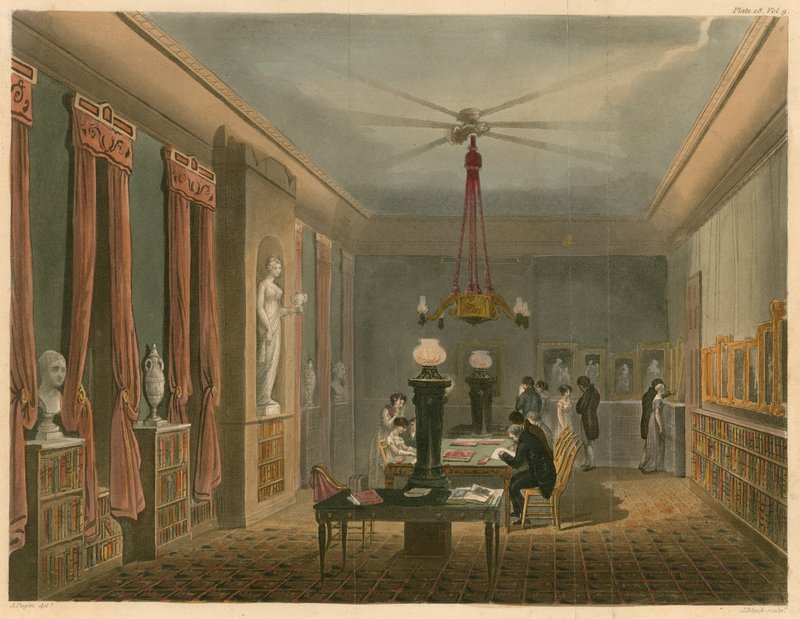 Ackermannova knihovna pro umělecká díla od Augustus Charles Pugin
