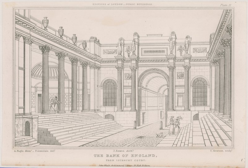 Bank of England, Lothbury Court od Augustus Charles Pugin