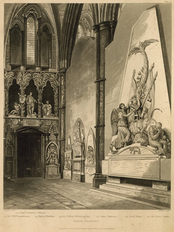 Severní transept Westminsterského opatství od Augustus Charles Pugin