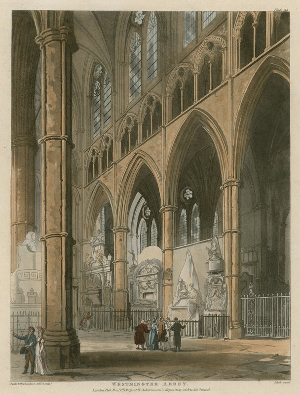 Westminsterské opatství, Londýn od Augustus Charles Pugin