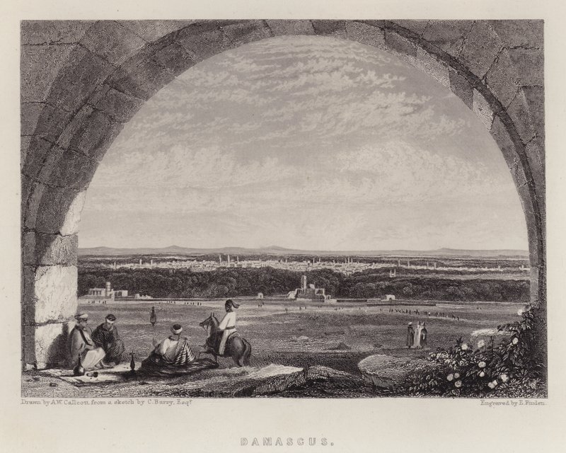 Damašek (barevná litografie) od Augustus Wall (after) Callcott