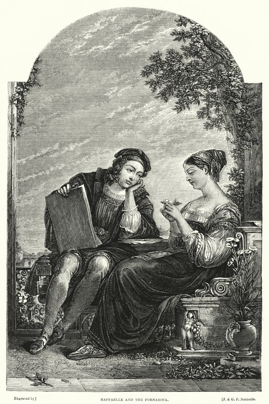 Raffaelle a Fornarina (rytina) od Augustus Wall (after) Callcott