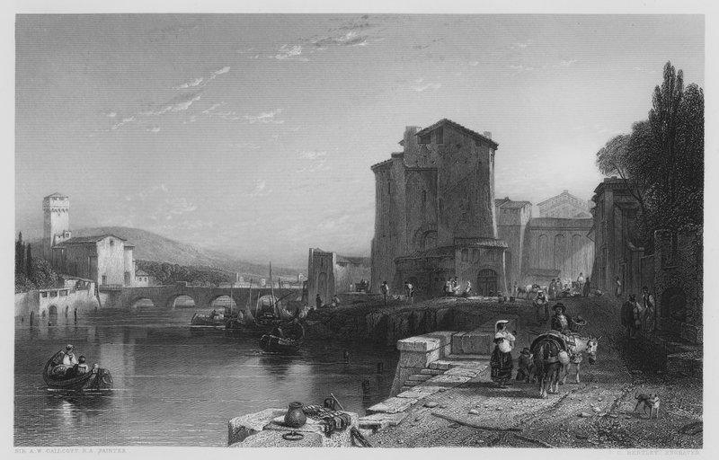 Port of Leghorn, z obrázku v galerii Vernon (rytina) od Augustus Wall (after) Callcott