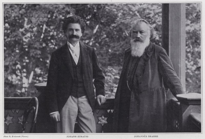 Skladatelé Johann Strauss mladší a Johannes Brahms, Vídeň od Austrian Photographer