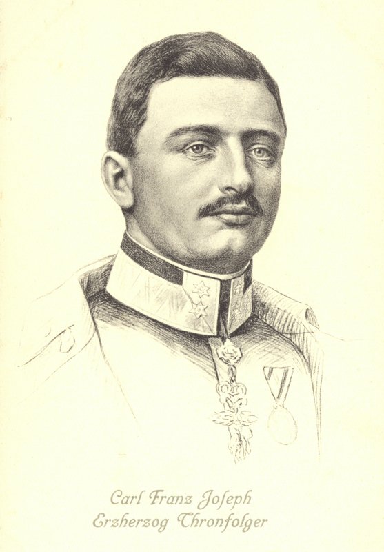 Arcivévoda Karl Franz Josef Rakouský, následník rakousko-uherského trůnu (litho) od Austrian School