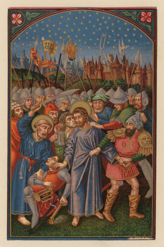 Ježíš zatčen Židy (chromolit) od Austrian School