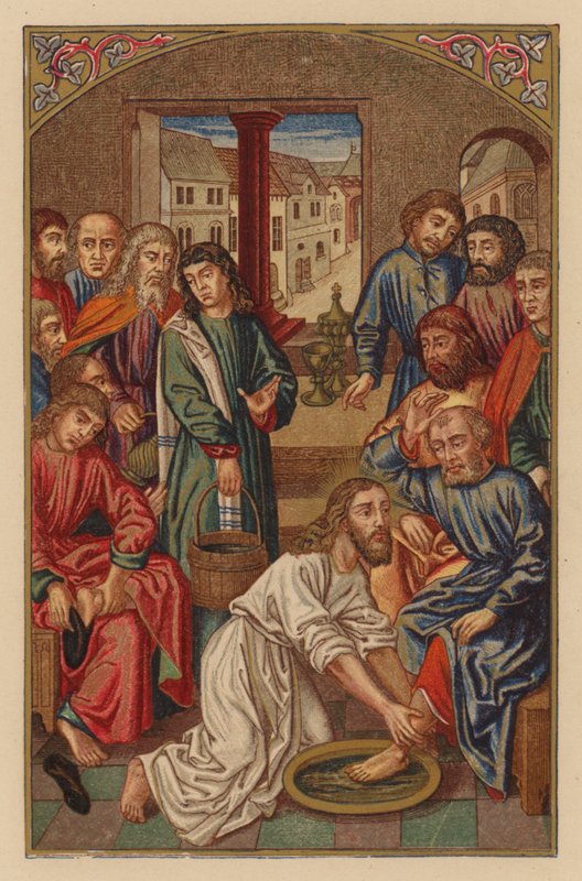 Ježíš myje učedníkům nohy (chromolit) od Austrian School