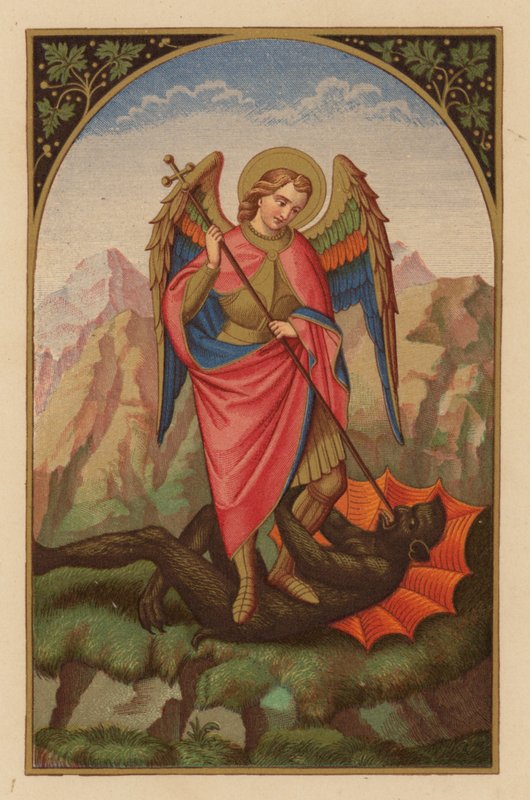 Michael, archanděl (chromolitho) od Austrian School