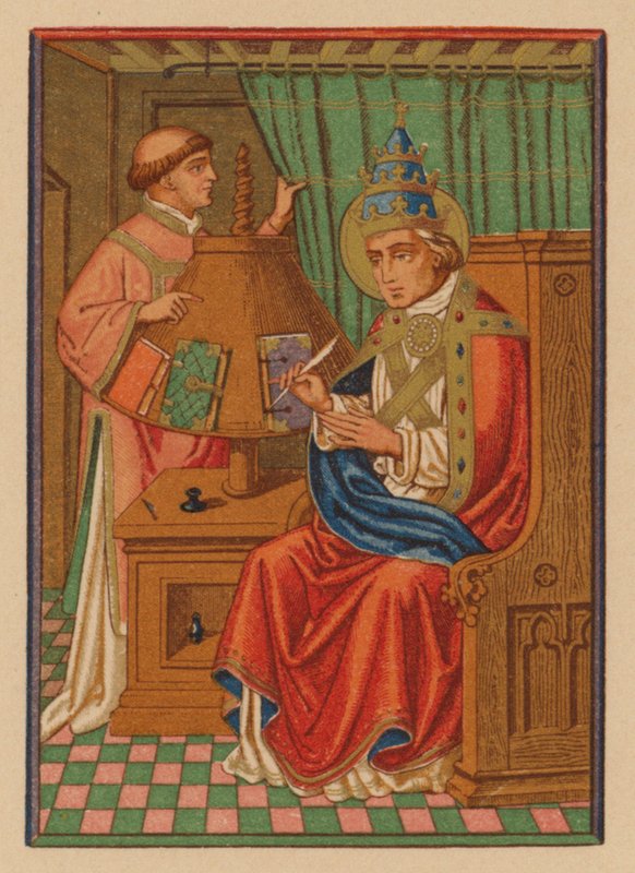 S Gregorius Papa (chromolitho) od Austrian School