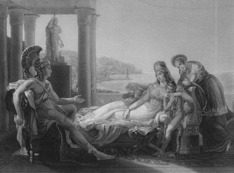 Aeneas a Dido (rytina) od Baron Pierre Narcisse (after) Guerin