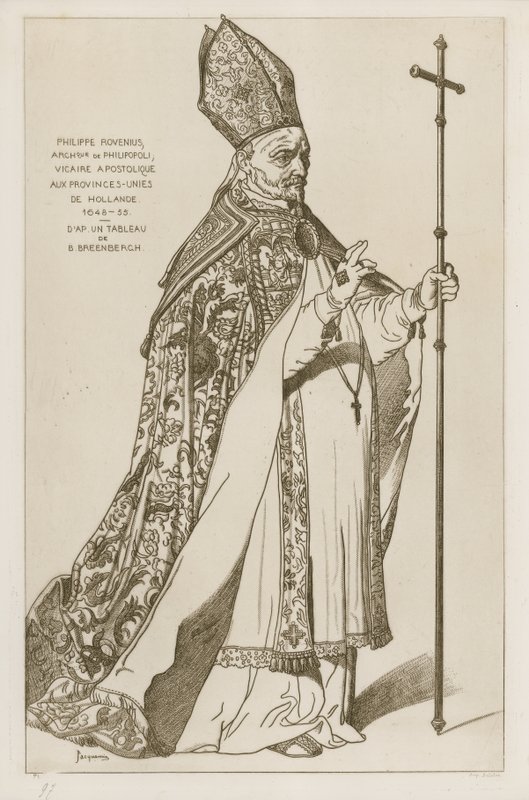 Philippe Rovenius, arcibiskup z Philipopoli, apoštolský vikář, do spojených provincií Holandska, 1648-55. Podle obrazu B Breenbergha od Bartholomeus Breenbergh