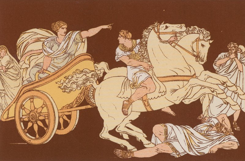 Tullia jedoucí po těle svého otce od Bartolomeo Pinelli