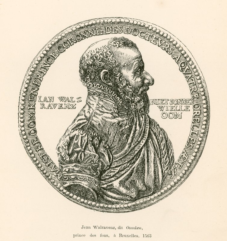 Jean Walravenz, známý jako Oomken, princ bláznů, v Bruselu, 1563 od Belgian School