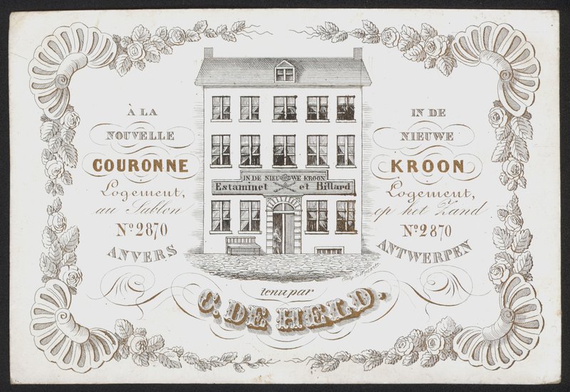 La Nouvelle Couronne, De Nieuwe Kroon, Anvers, Antverpy (rytina) od Belgian School