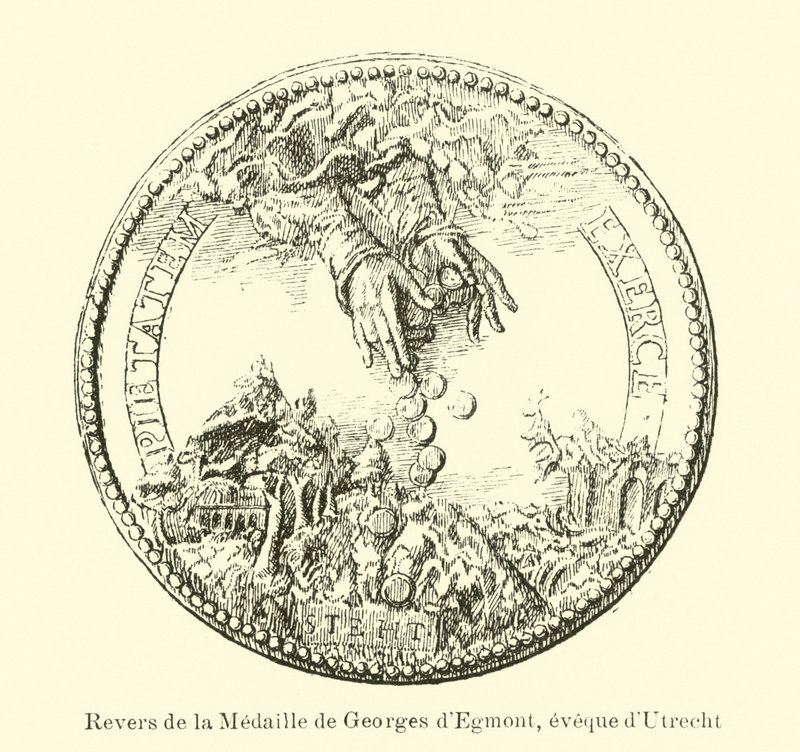 Rub medaile George van Egmonda, biskupa z Utrechtu od Belgian School