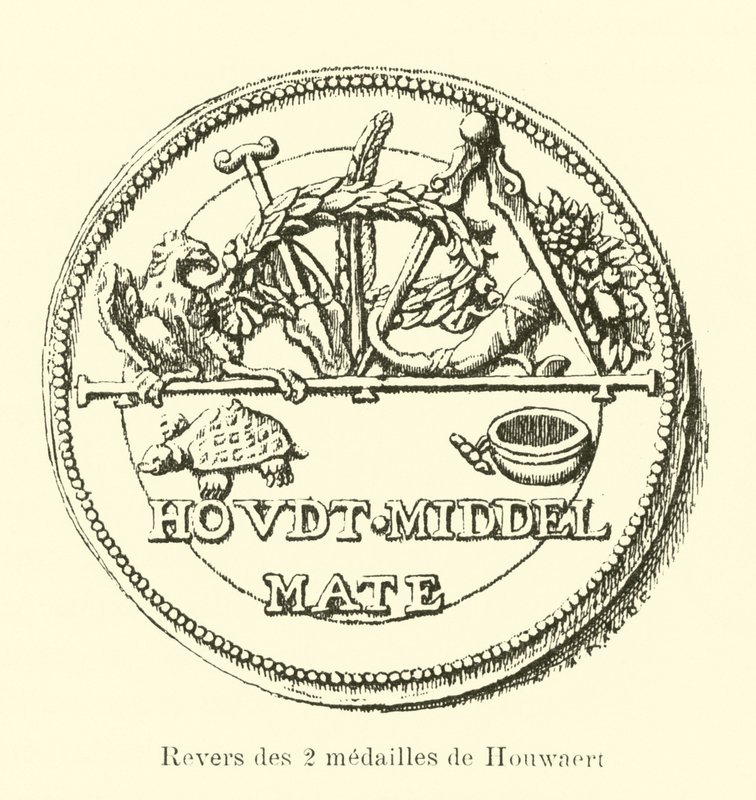 Rub dvou Houwaertových medailí od Belgian School