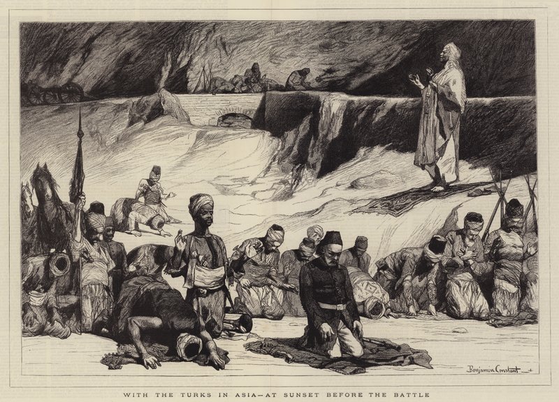 S Turky v Asii, při západu slunce před bitvou od Jean Joseph Benjamin Constant