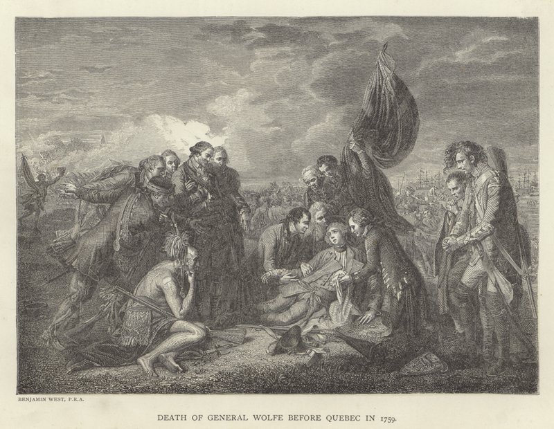 Smrt generála Wolfa před Quebecem v roce 1759 od Benjamin West