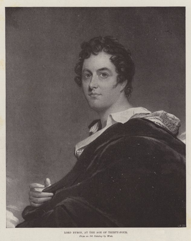 Lord Byron, ve věku 34 let od Benjamin West