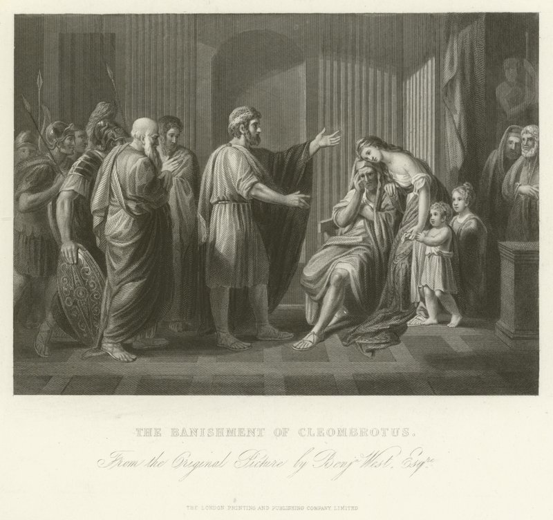 Vyhnání Cleombrota od Benjamin West