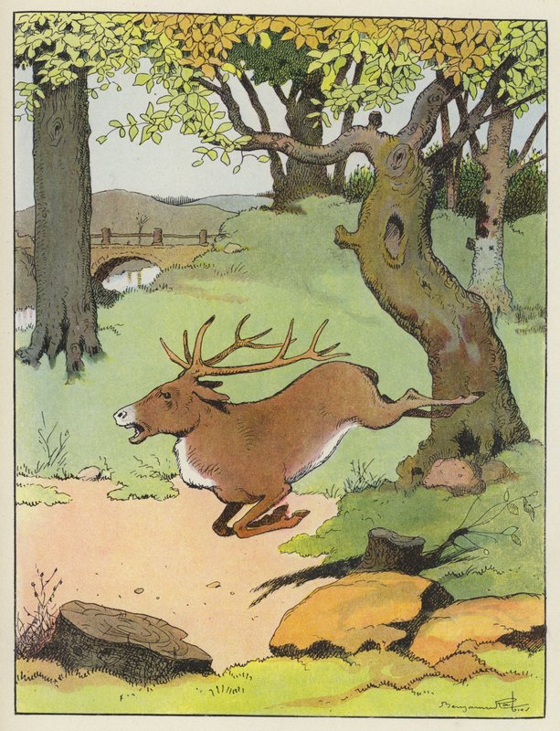 Jelen běží lesem od Benjamin Rabier