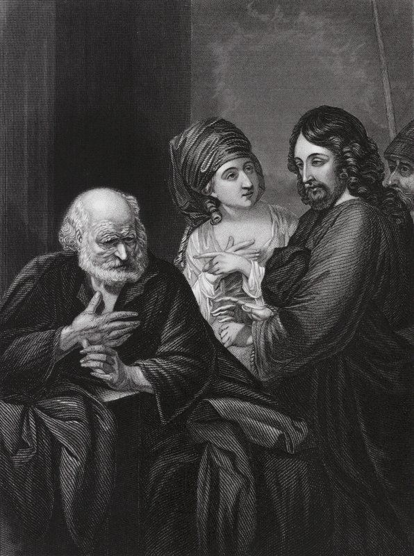 Petr zapírá Krista (rytina) od Benjamin (after) West