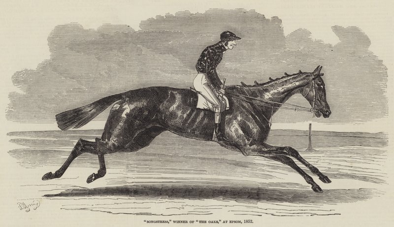 Songstress, vítěz The Oaks, v Epsom, 1852 od Benjamin Herring