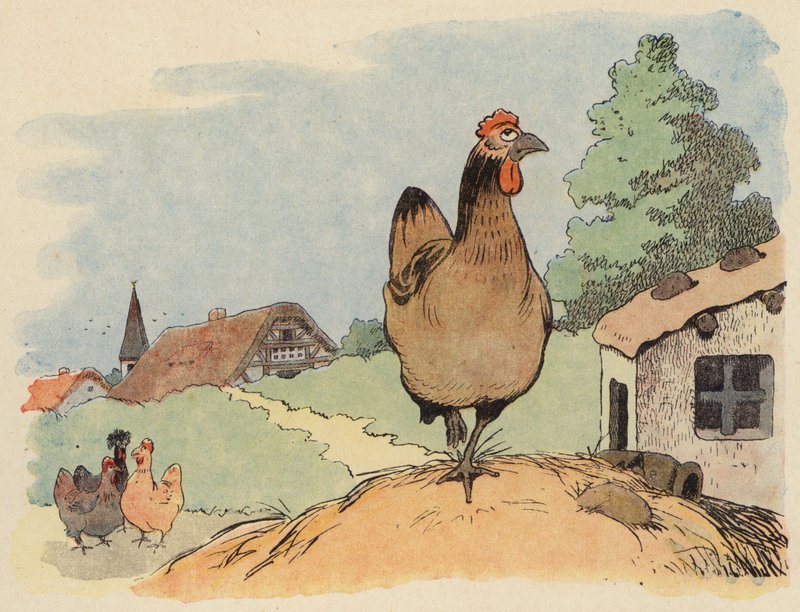 Ilustrace pro Chantecler od Benjamina Rabiera (barevné lito) od Benjamin Rabier