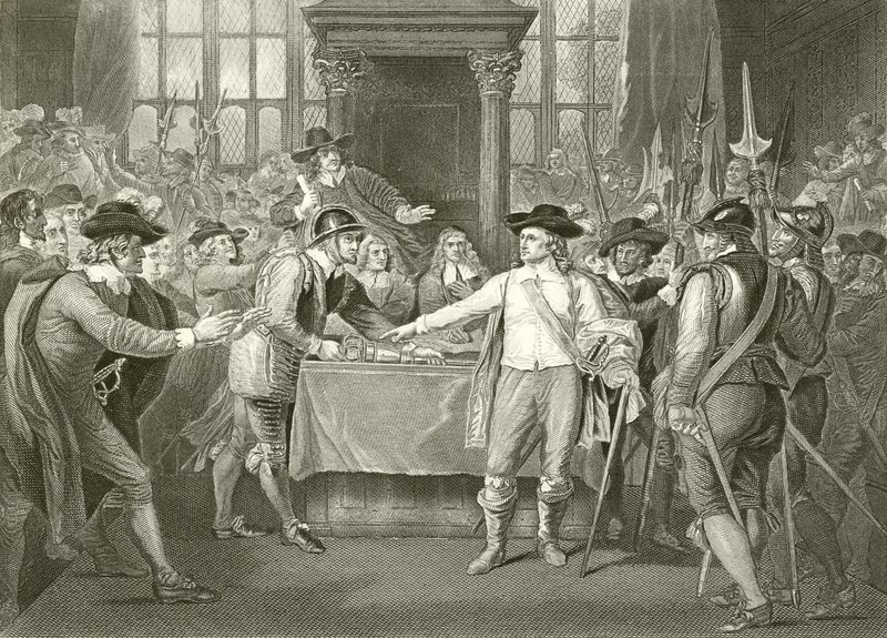 Oliver Cromwell rozpouští Dlouhý parlament od Benjamin West