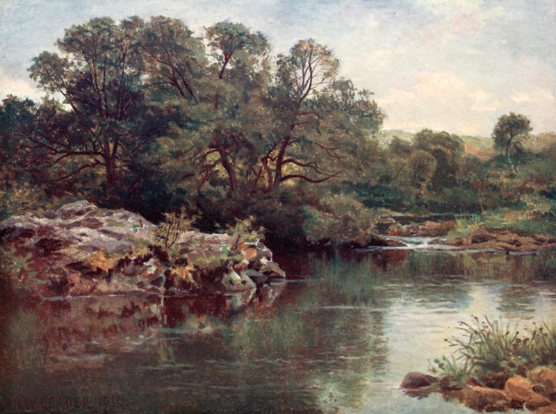 Na řece Llugwy, pod Capel Curig od Benjamin Williams Leader
