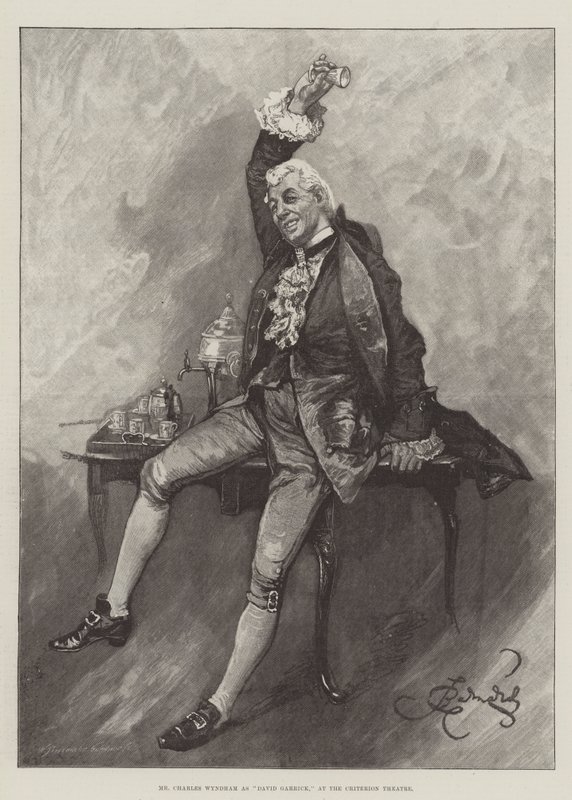 Pan Charles Wyndham jako David Garrick v divadle Criterion od Bernard Partridge