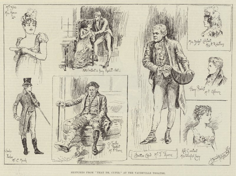 Skici z toho doktora Cupida ve Vaudeville Theatre od Bernard Partridge