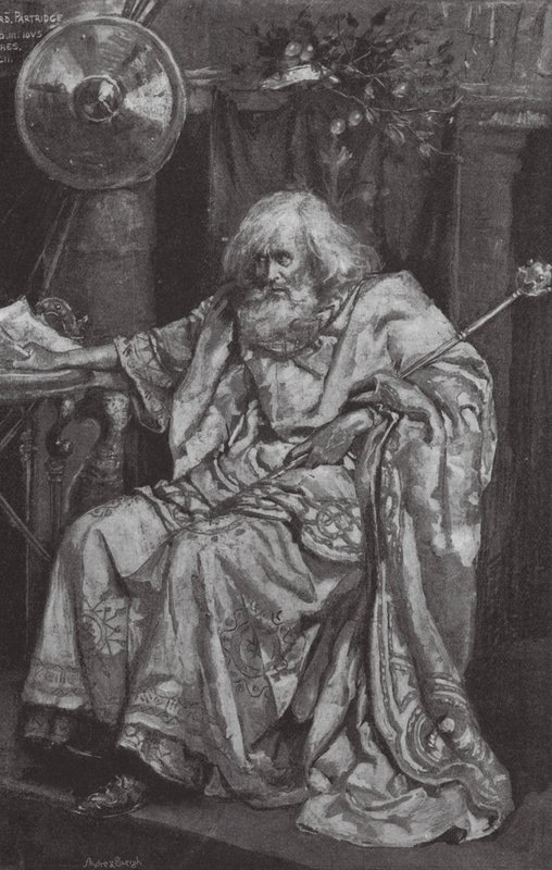 Král Lear (litografie) od Bernard (after) Partridge